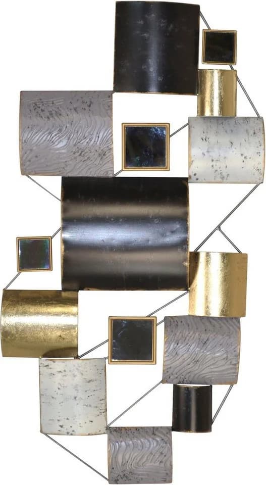 HOFMANN LIVING AND MORE Wanddeko Metall Grau Schwarz Gold Geometrisch - Bild 3