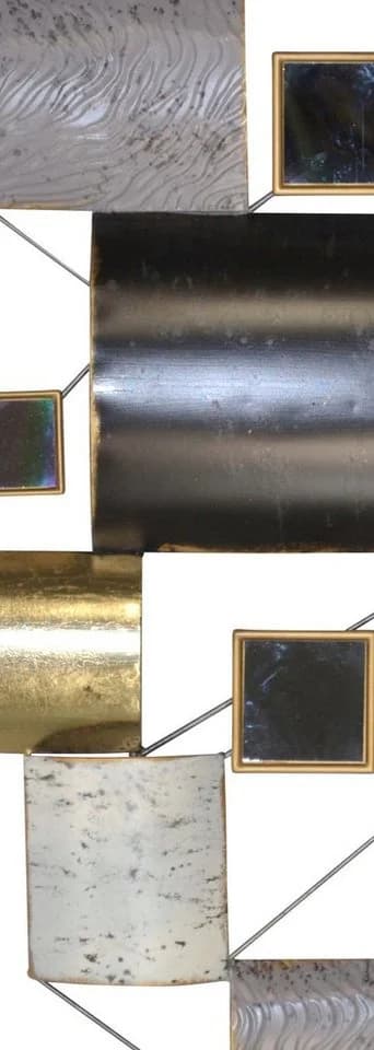 HOFMANN LIVING AND MORE Wanddeko Metall Grau Schwarz Gold Geometrisch - Bild 4