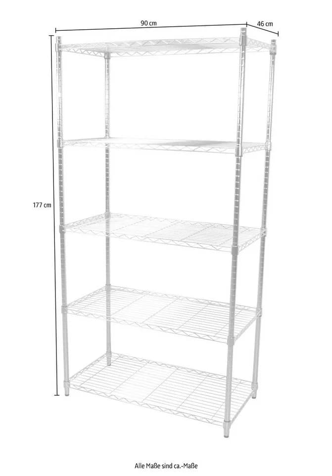 INOSIGN Ablageregal Grau Chromfarben Metall Steckregal - Bild 4