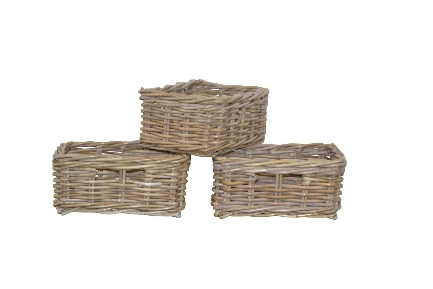 moebel-direkt-online Aufbewahrungskorb Anita 3tlg. Set Grau Kubu-Rattan - Bild 2