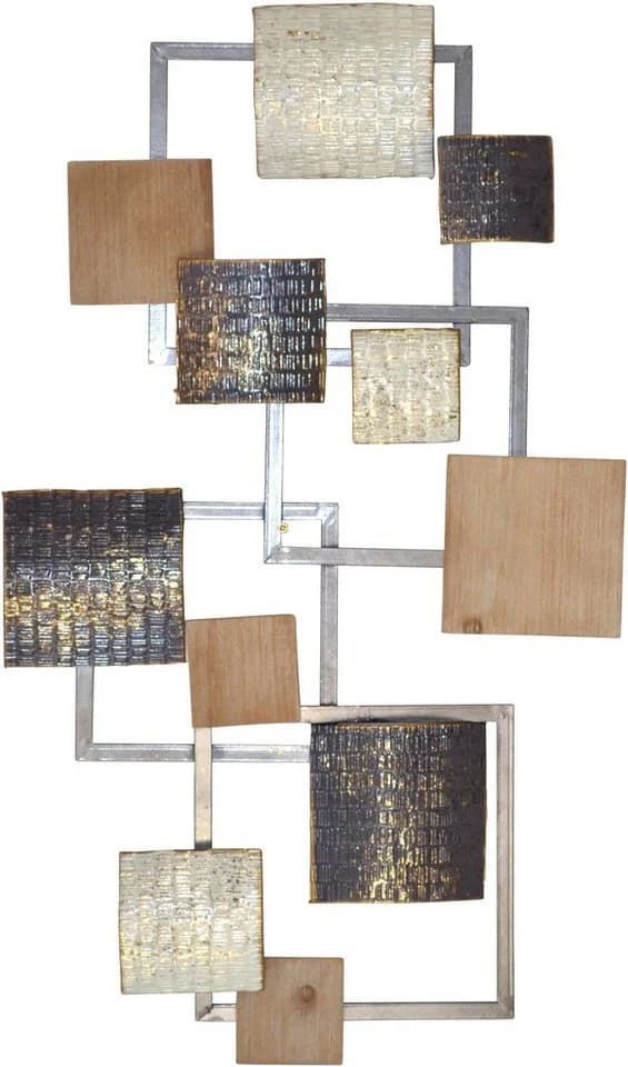 PAJOMA Wanddekoration Metall-Holz Mix Schwarz Geometrisch - Bild 2