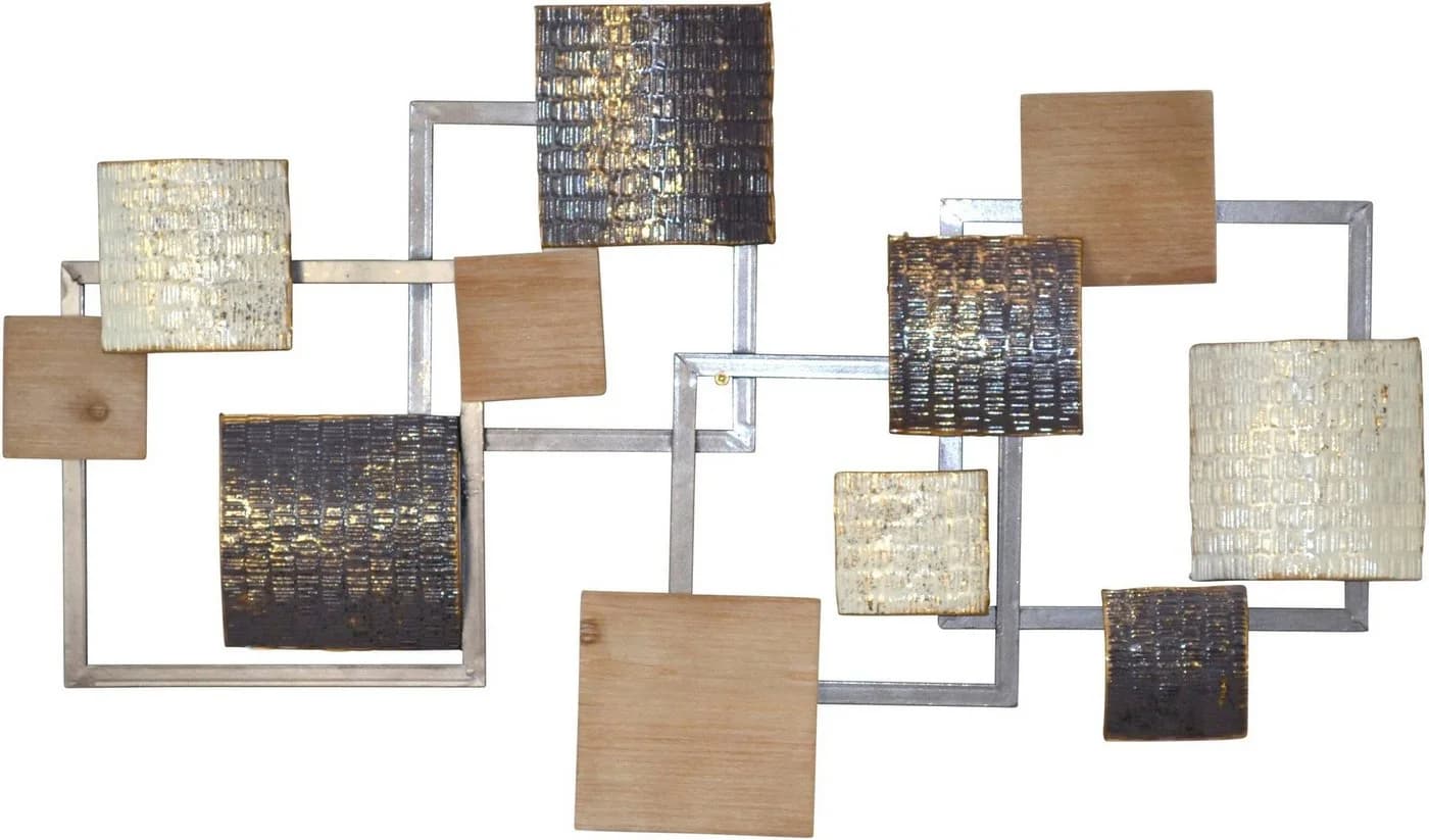 PAJOMA Wanddekoration Metall-Holz Mix Schwarz Geometrisch - Bild 4