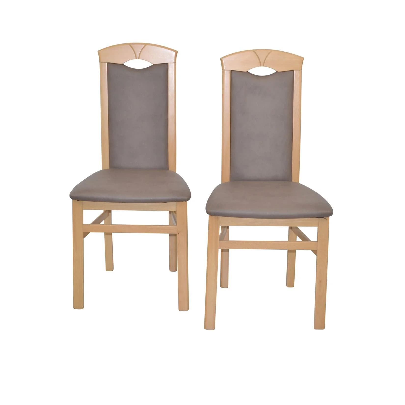 moebel-direkt-online Esszimmerstuhl Liliane 2tlg. Set Braun Massivholz Buche