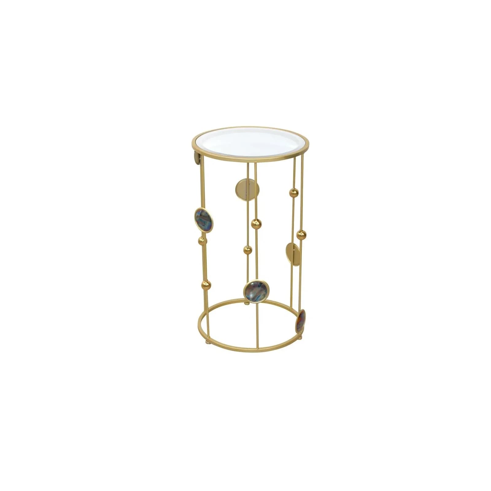 HOFMANN Beistelltisch Gold Spiegelglas Modern