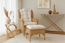 moebel-direkt-online Ohrensessel Samuel mit Hocker & Kissen Beige Rattan Bild 2