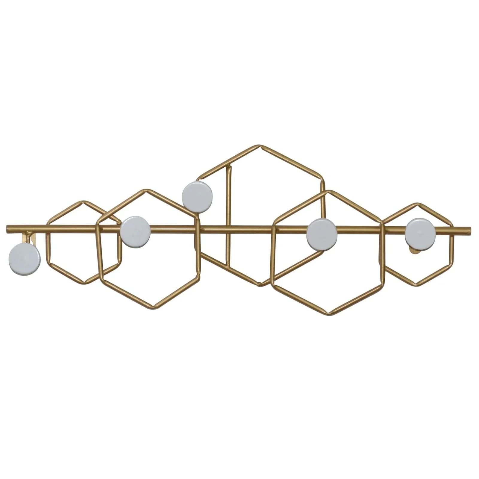 möbel direkt online Wandgarderobe Sally Gold Metall 5 Haken Holz