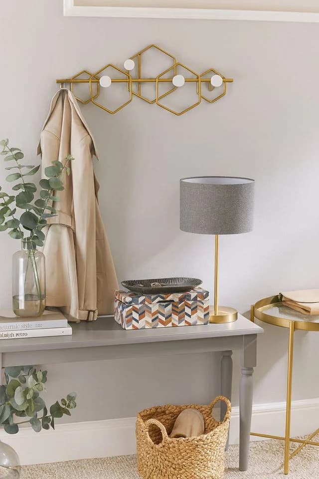 möbel direkt online Wandgarderobe Sally Gold Metall 5 Haken Holz - Bild 3