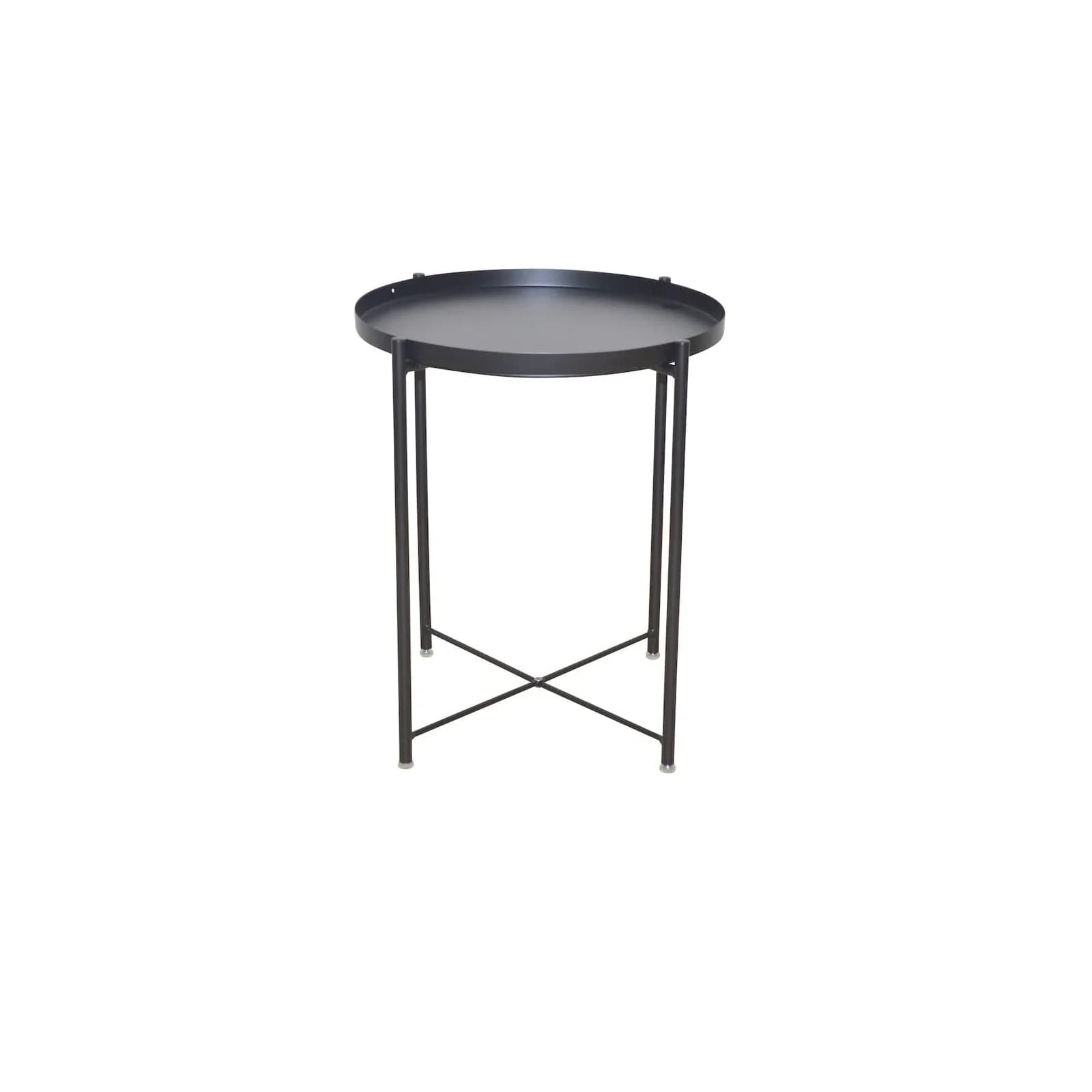 HOFMANN LIVING AND MORE Beistelltisch Schwarz Metall Abnehmbare Tischplatte