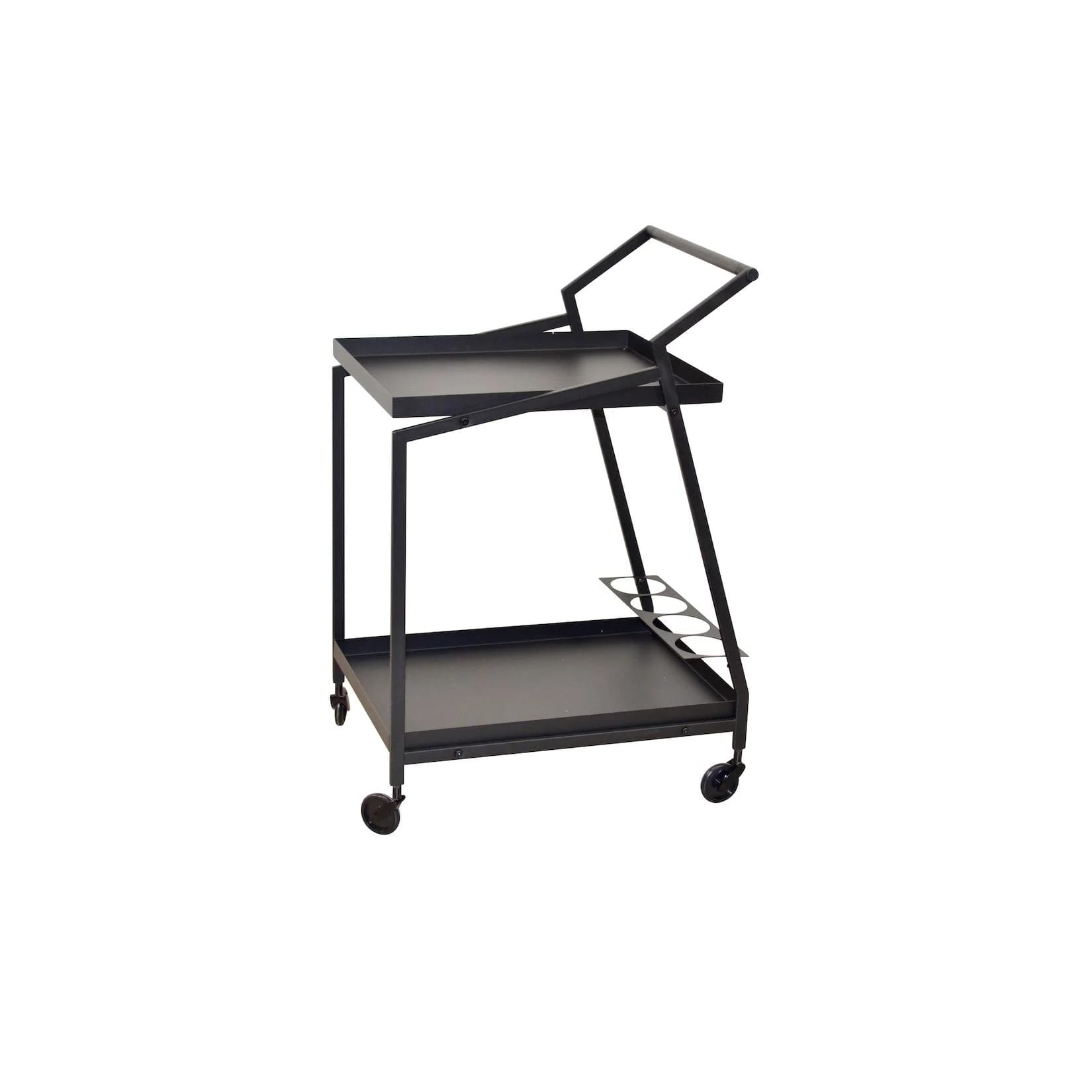 HOFMANN LIVING AND MORE Bartisch Schwarz Metall mit Rollen