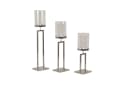 moebel-direkt-online 3-teiliges Kerzenhalter-Set Chrom Metall Glas Bild 4