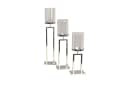 moebel-direkt-online 3-teiliges Kerzenhalter-Set Chrom Metall Glas Bild 5