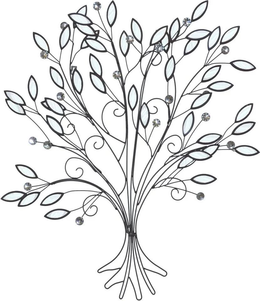 HOFMANN LIVING AND MORE Wanddekoobjekt Wanddekoration Blumenstrauß Spiegelblättchen