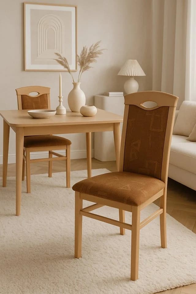 moebel-direkt-online Esszimmerstuhl Massivholz 2er-Set Buche/Beige - Bild 2