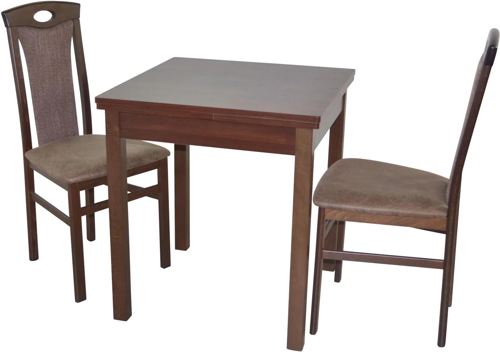 HOFMANN Essgruppe 3tlg. mit ausziehbarem Tisch und Massivholzstühlen Braun