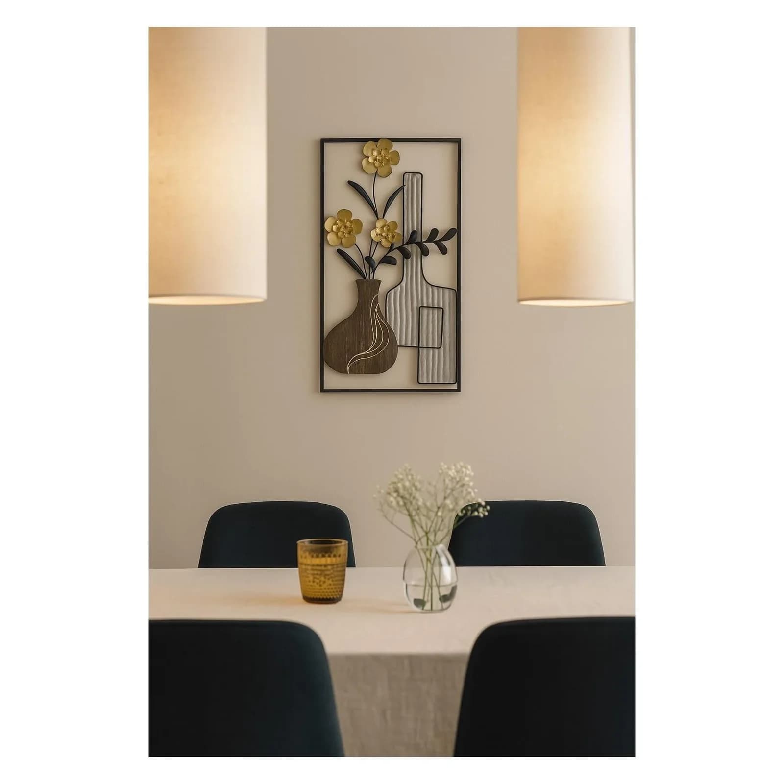 möbel direkt online Wanddekoobjekt Vase mit Strauß antik braun/schwarz/gold