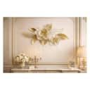moebel-direkt-online Wanddeko Metall Blüte Gold Creme Bild 1