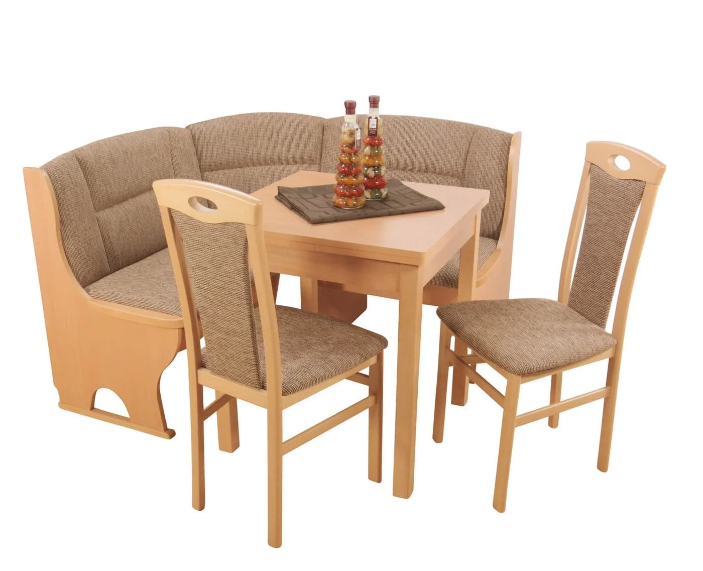 moebel-direkt-online Eckbankgruppe Madrid 4tlg. Set Beige Massivholz