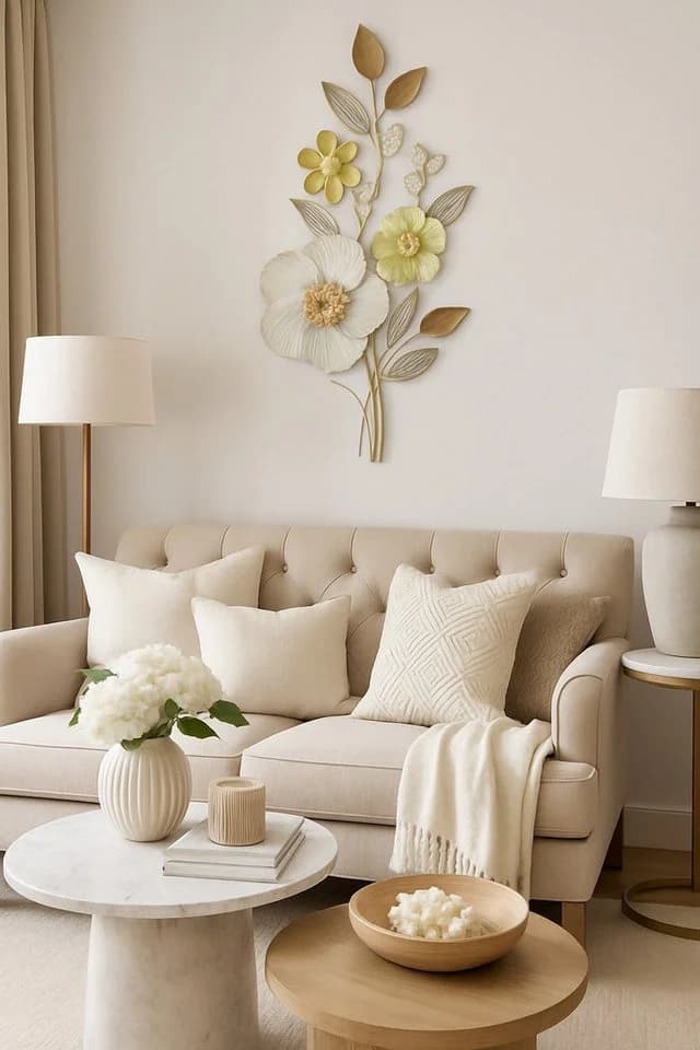 moebel-direkt-online Wanddekoobjekt Blumenzweig Apfelgrün/Gold/Creme - Bild 3
