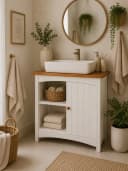 moebel-direkt-online Waschbeckenunterschrank Landhausstil Cremeweiß Bild 1