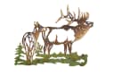 moebel-direkt-online Wanddekoobjekt Hirschkuh mit Kalb Metall Braun/Grün Bild 1