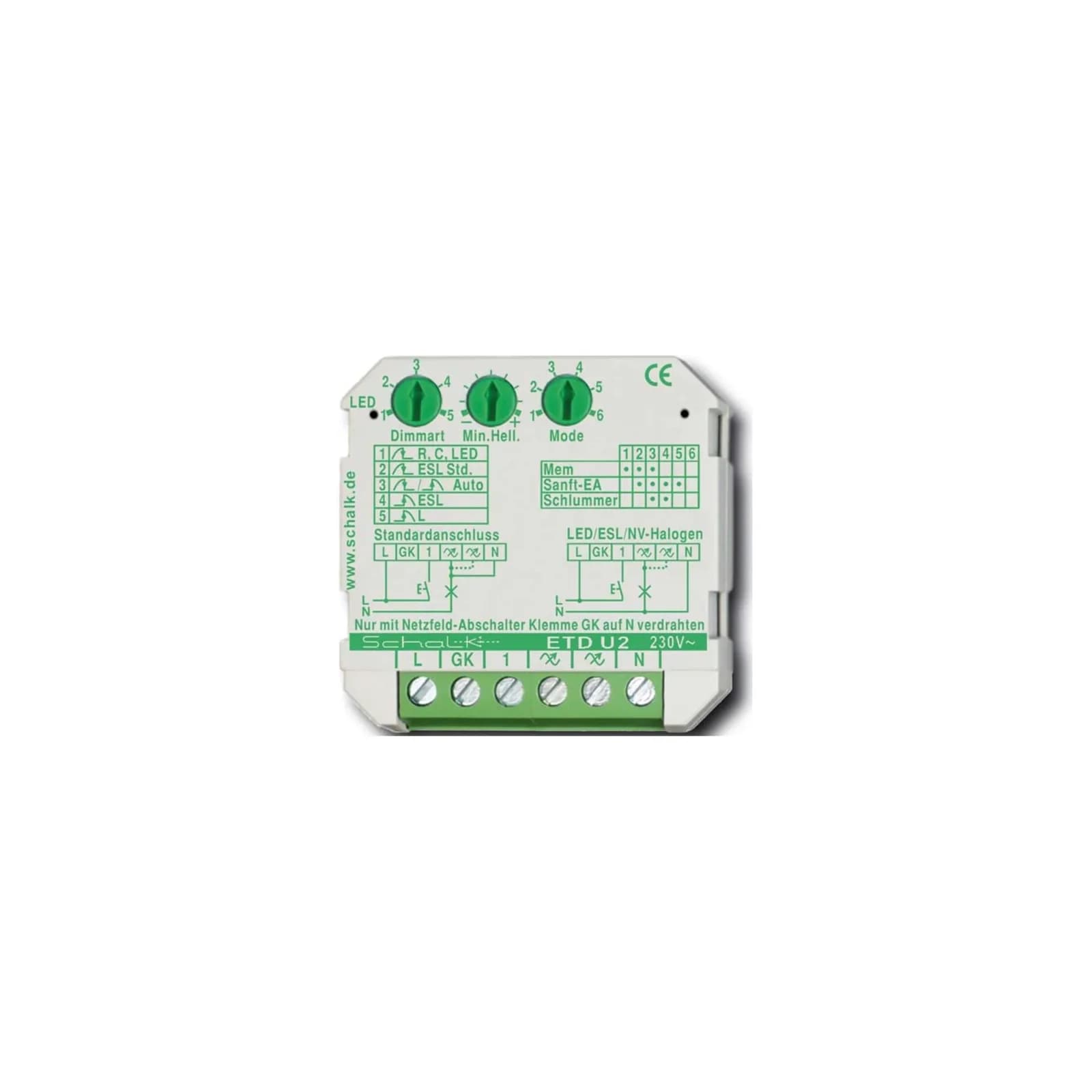 SCHALK Universal-Tastdimmer UP 230VAC 0-500VA ETD U2 (ETDU29)