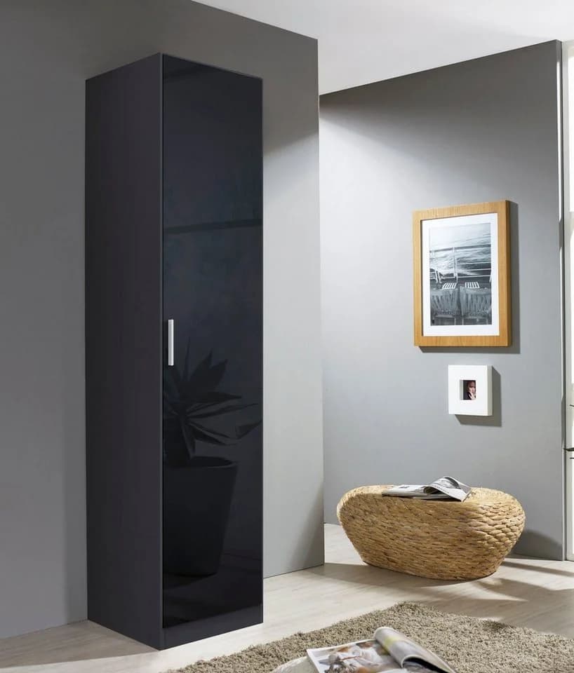Rauch CELLE Drehtürenschrank Grau Hochglanz 47cm