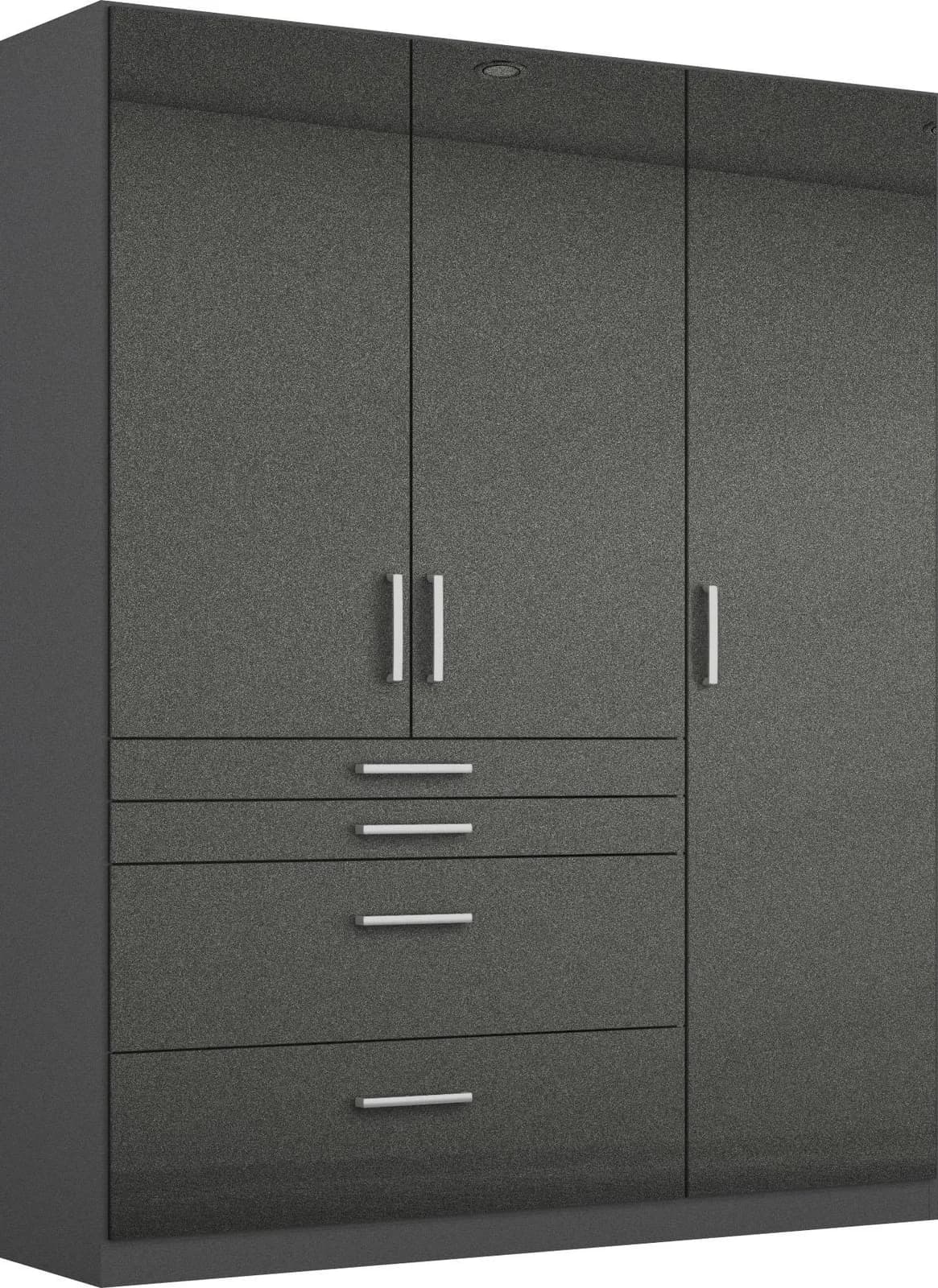 Rauch Kleiderschrank Homburg Grau Hochglanz Drehtürenschrank