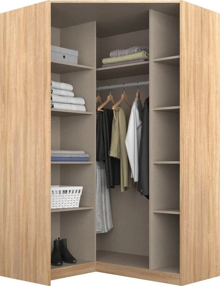 Rauch Eckkleiderschrank Bremen Eiche Artisan mit 8 Böden - Bild 3