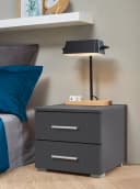 Nachtkommode RAUCH Base Grau Metallic 2 Schubladen Modern Bild 1