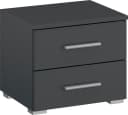 Nachtkommode RAUCH Base Grau Metallic 2 Schubladen Modern Bild 2