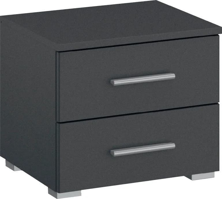 Nachtkommode RAUCH Base Grau Metallic 2 Schubladen Modern - Bild 2