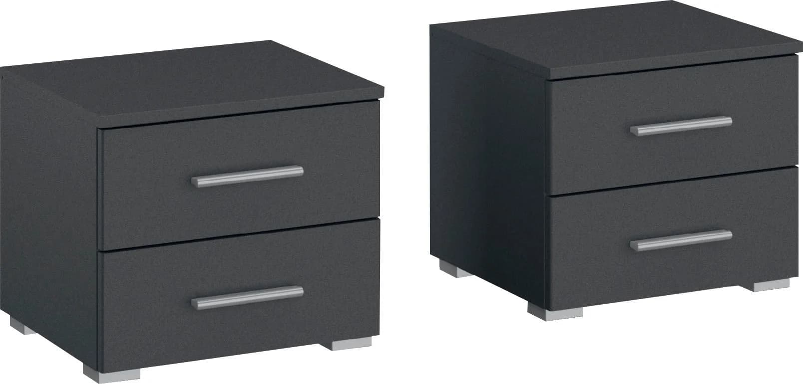 Rauch Base Nachtkommode Grau Metallic 2er-Set