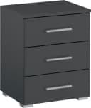 Nachtkommode RAUCH Base Grau Metallic 3 Schubladen Bild 2