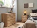 Nachtkommode RAUCH Base 3 Schubladen Eiche Artisan Braun Modern Bild 1