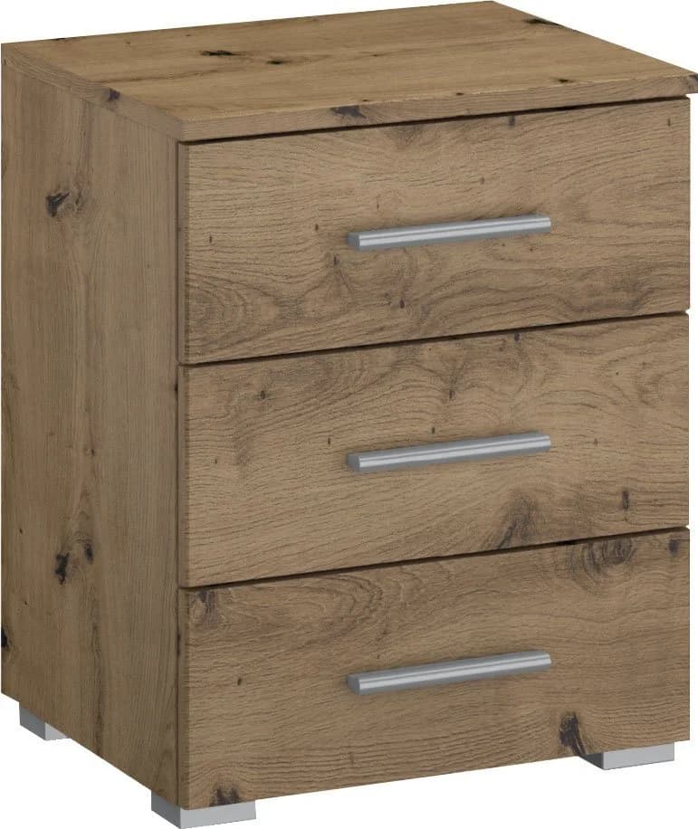 Nachtkommode RAUCH Base 3 Schubladen Eiche Artisan Braun Modern - Bild 2