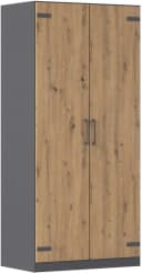 Rauch Holmes Drehtürenschrank Grau/Eiche Industrial Style Bild 2