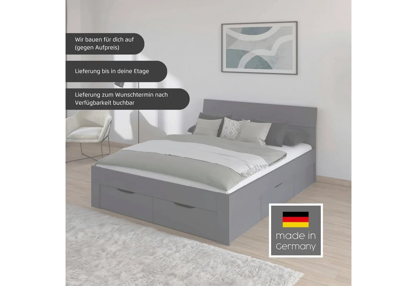 Rauch FLEXX Bett mit Stauraum Eiche Artisan 180x200 cm - Bild 3