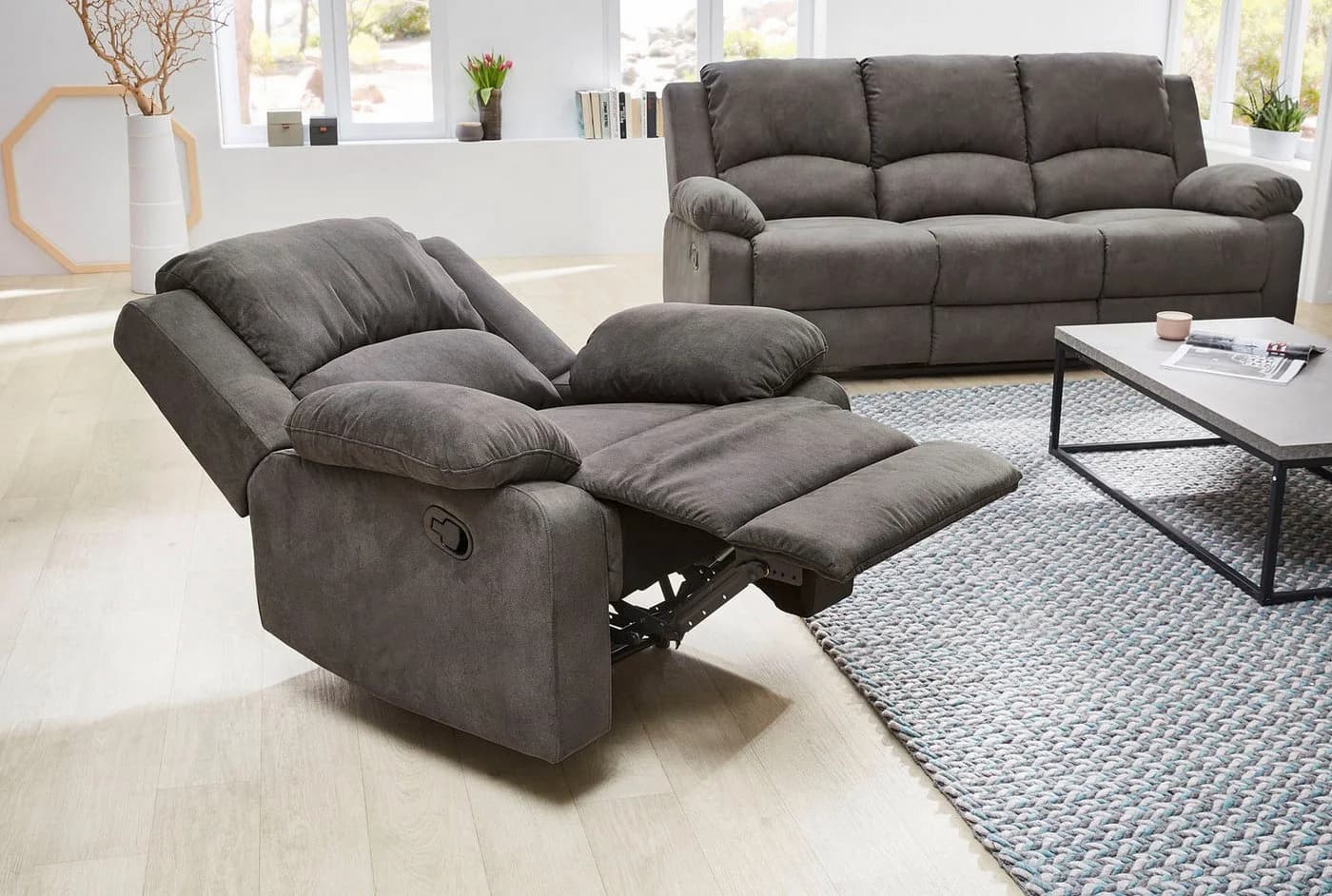 Jockenhöfer Gruppe Sessel Dakota mit Relaxfunktion Anthrazit - Bild 3