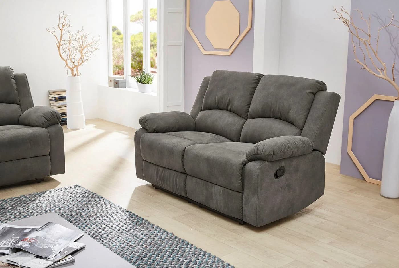 Jockenhöfer Sofa Dakota 2-Sitzer Relaxfunktion Anthrazit - Bild 2