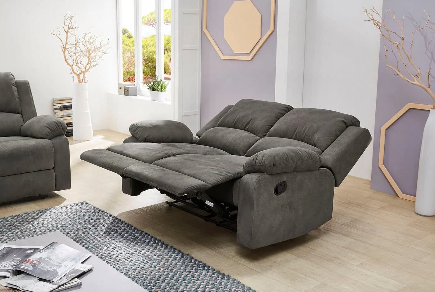 Jockenhöfer Sofa Dakota 2-Sitzer Relaxfunktion Anthrazit - Bild 3