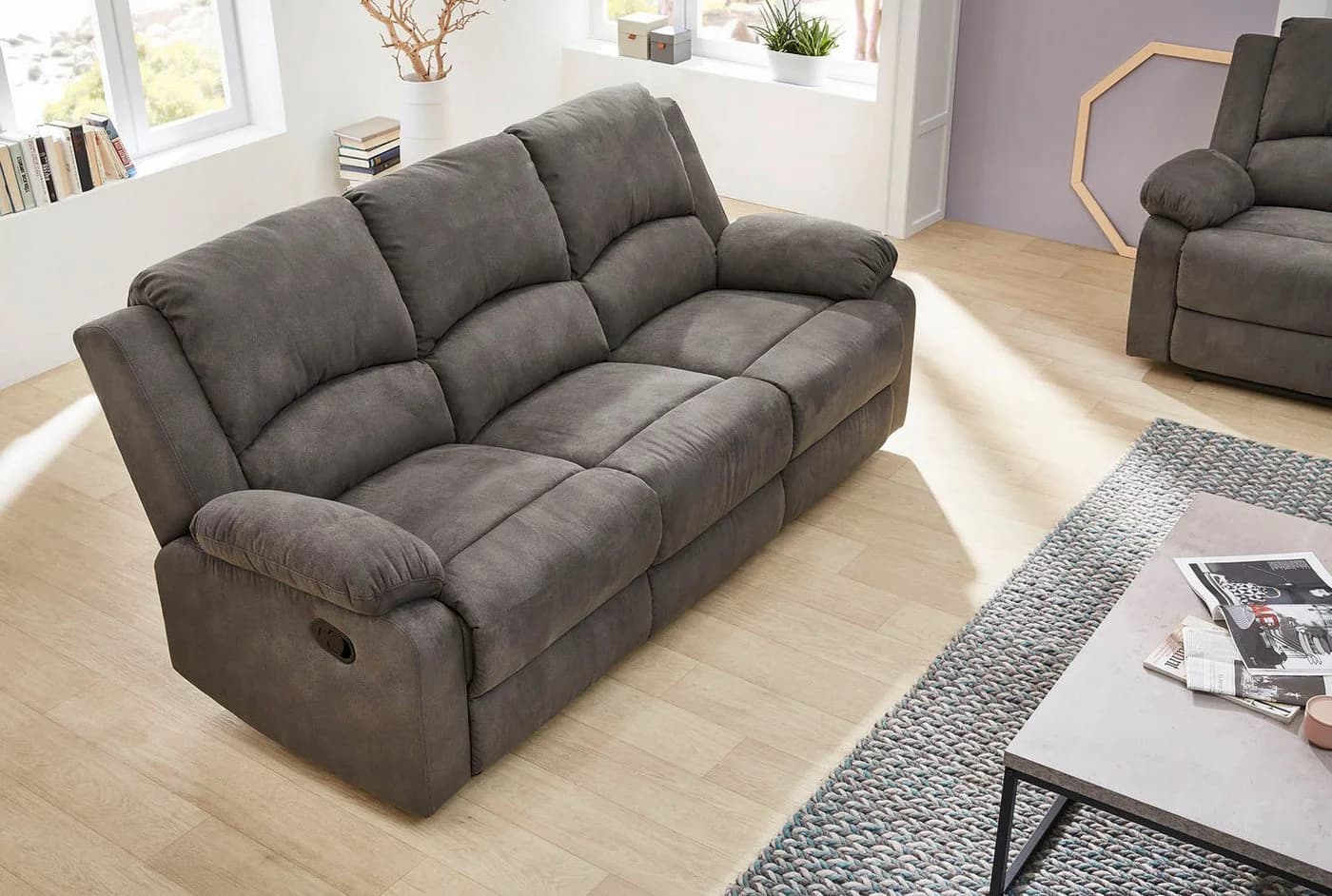 Jockenhöfer Gruppe Sofa Dakota 3-Sitzer Relaxfunktion Anthrazit - Bild 2