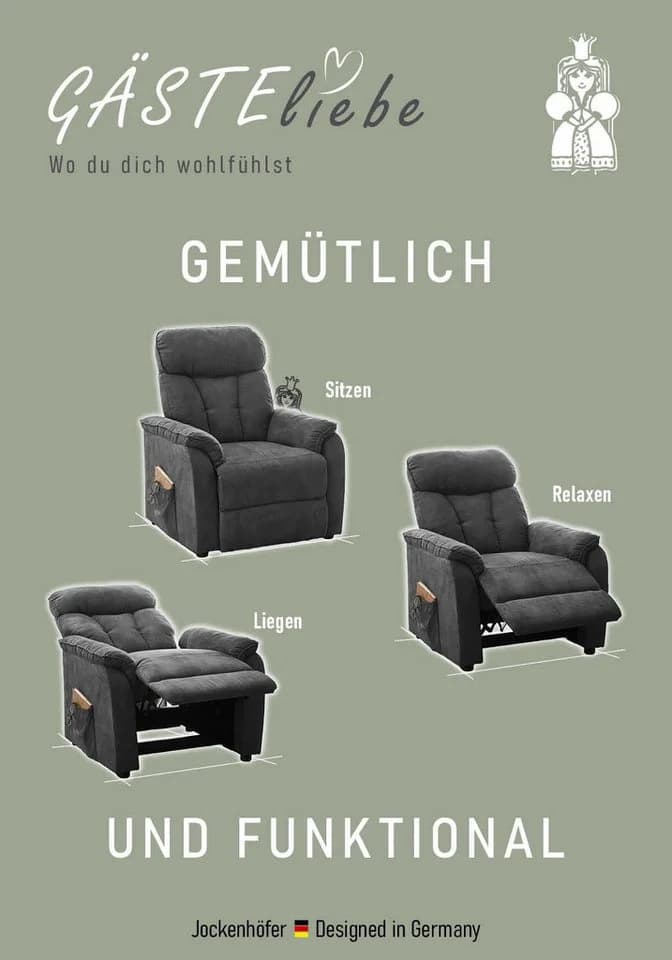 Jockenhöfer TV-Sessel Dorsten Relaxfunktion Anthrazit Microfaser - Bild 4