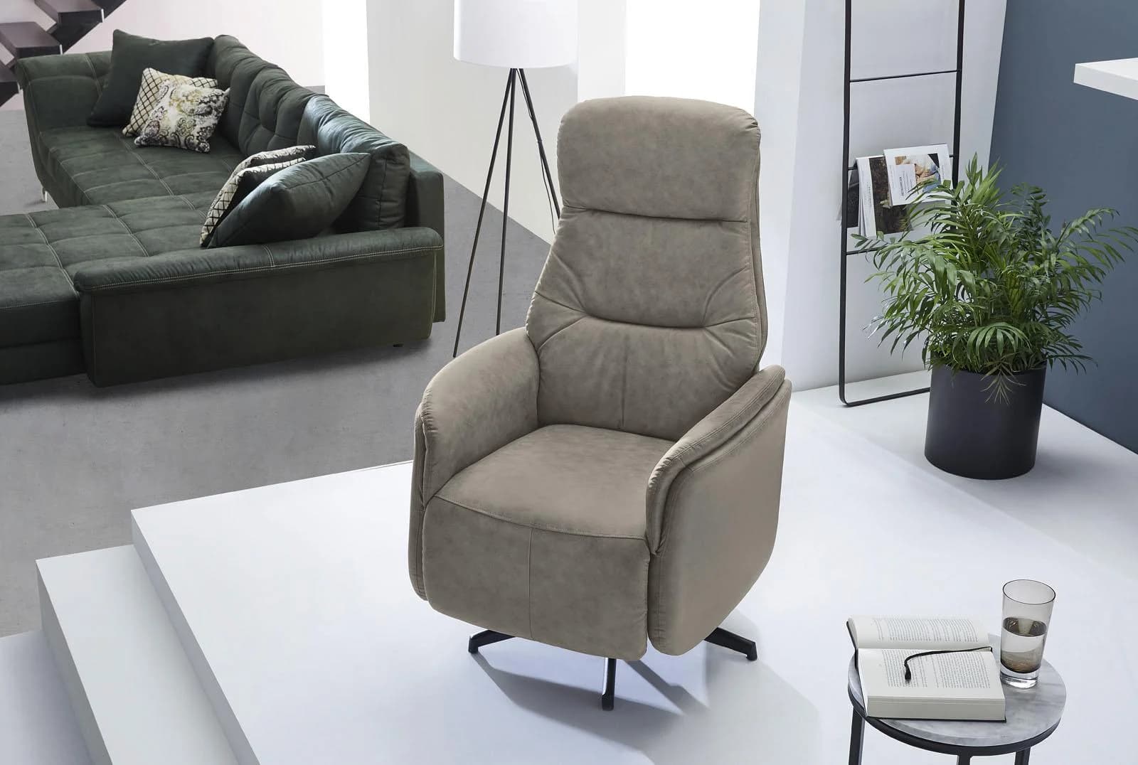 Jockenhöfer TV-Sessel Doro Elektrische Relaxfunktion Grau-Beige
