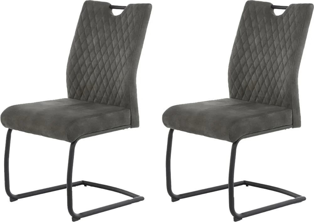 Freischwinger Bonnie 2er Set Grau Schwarz Microfaser Jockenhöfer - Bild 2