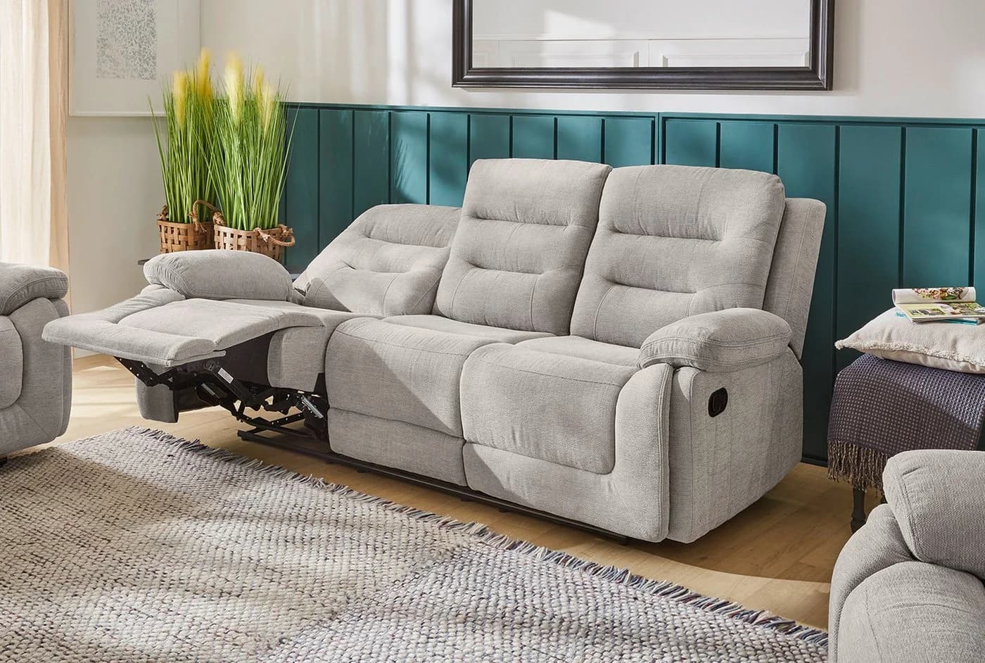 Jockenhöfer Gruppe 3-Sitzer Sofa Sylt Grau Relaxfunktion