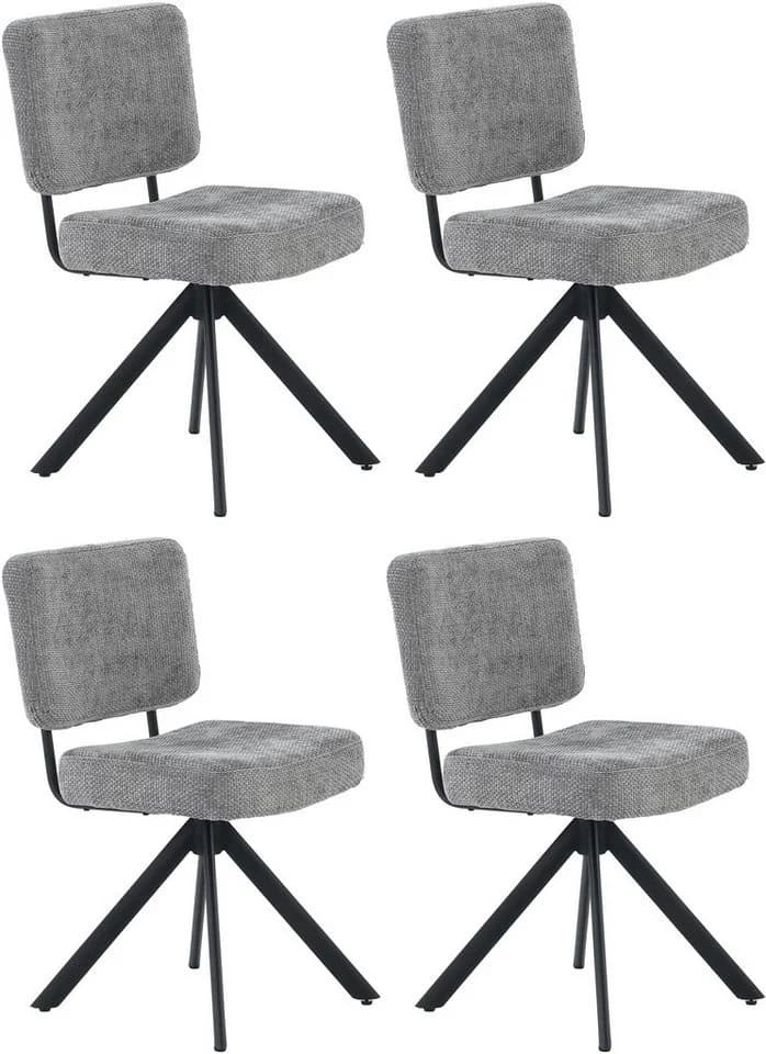 Jockenhöfer Gruppe Drehstuhl Gloria Set 4 St. Grau Chenille - Bild 2