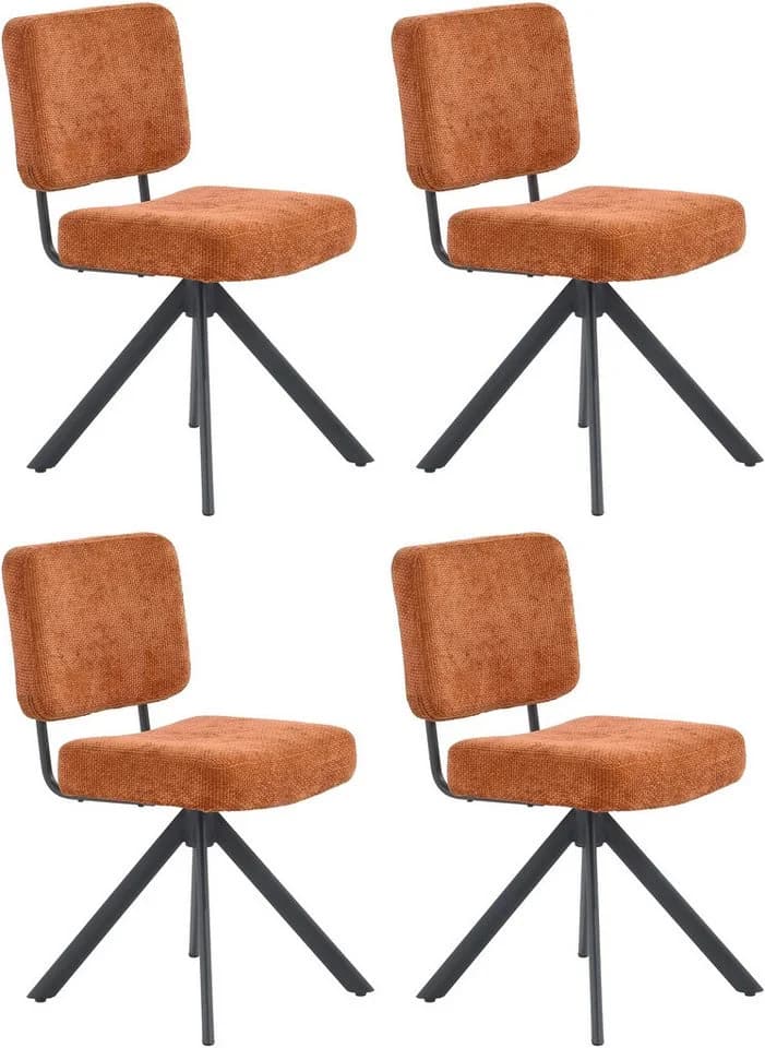 Jockenhöfer Gruppe Drehstuhl Gloria 4er Set Orange Chenille - Bild 2
