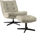 Jockenhöfer Kasper Relaxsessel mit Hocker Cord Grau-Beige Bild 1