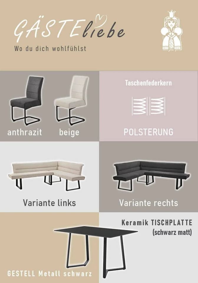 Eckbankgruppe OTTO HOME Set 4-tlg. Taschenfederkern Anthrazit - Bild 5