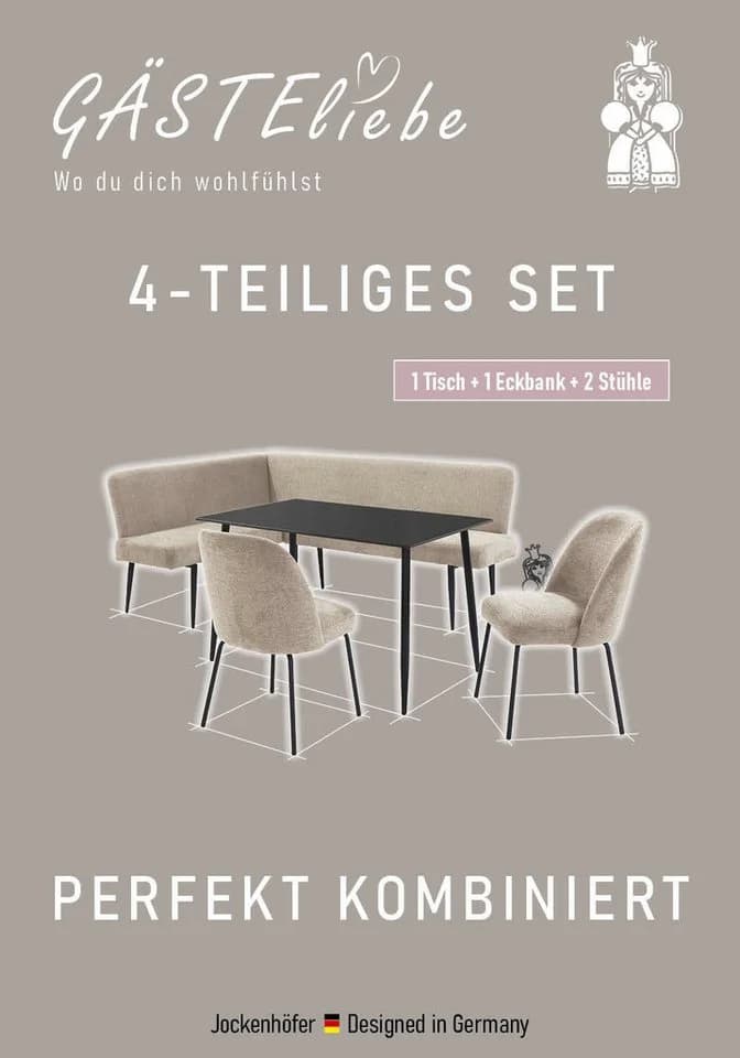 Eckbankgruppe OTTO HOME Melvin Set 4-tlg. Tisch Bank 2 Stühle Taschenfederkern - Bild 3